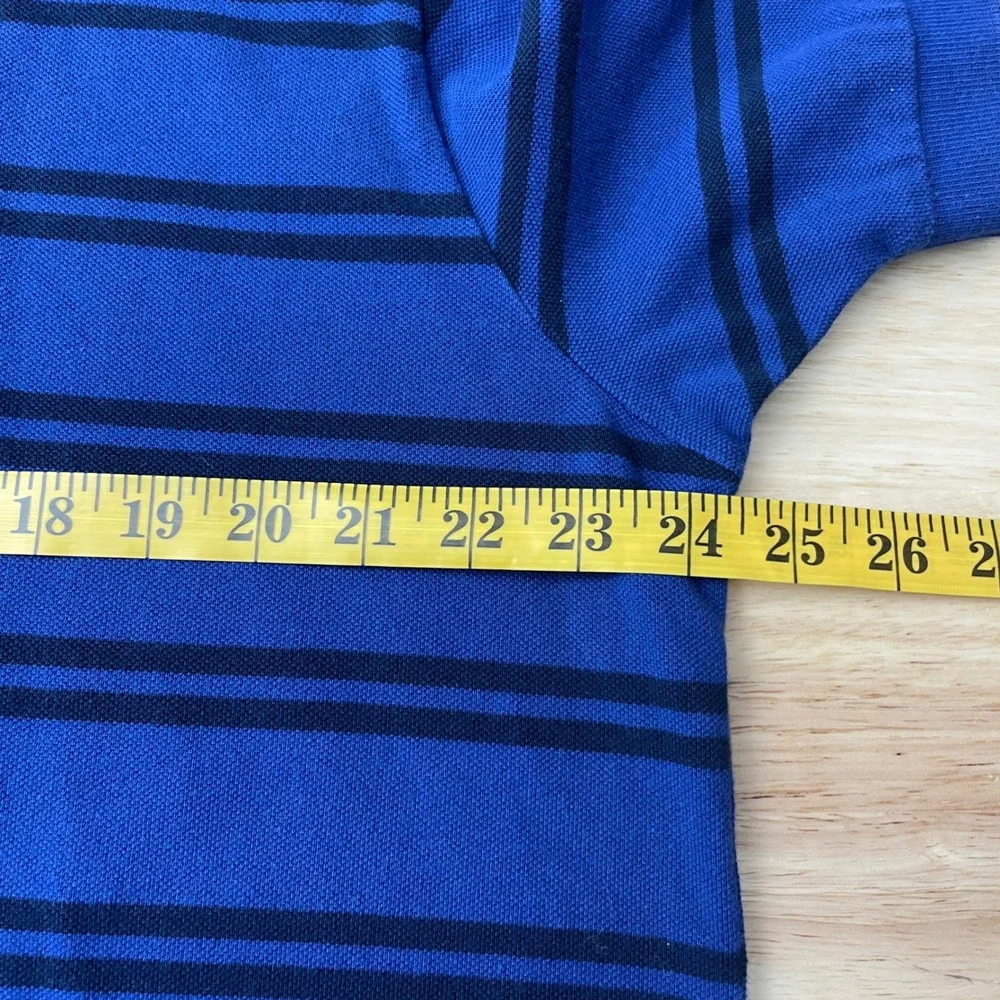 Polo Ralph Lauren XXL Blue Navy Striped Short Sleeve Cotton Pique Polo Shirt‎